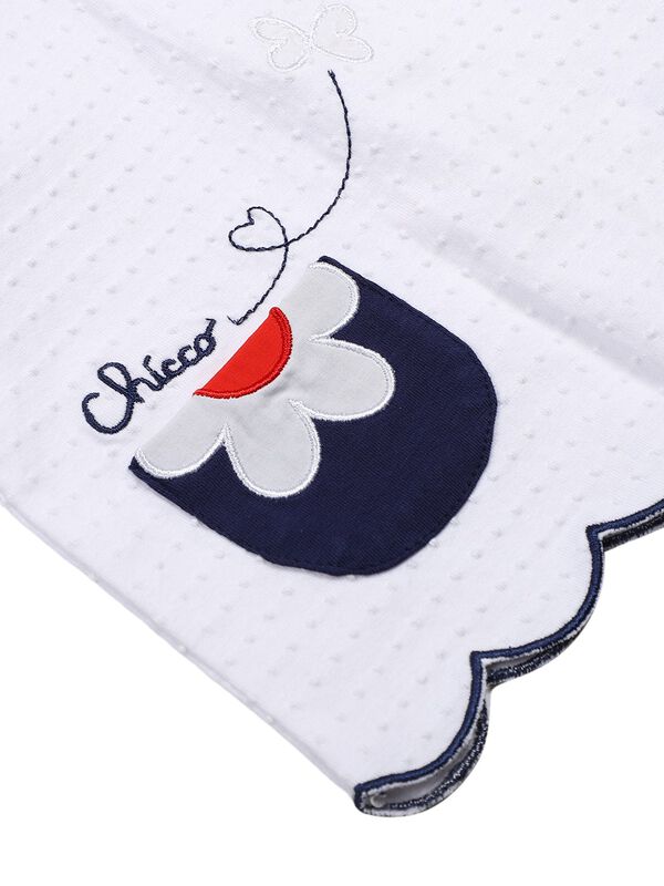 Girls White & Blue Printed Smock with Legging image number 6